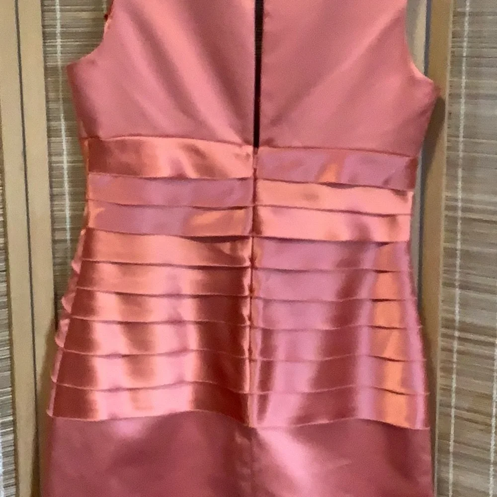 Max & Cleo Coral Satin Midi Dress - Picture 9 of 11